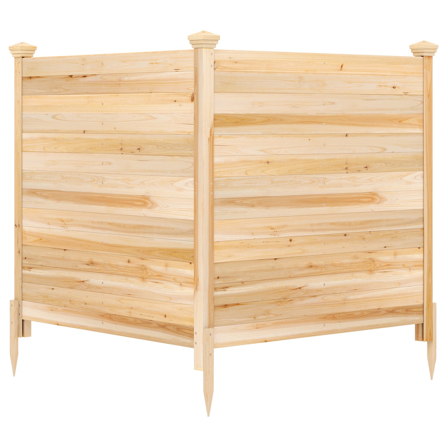 Costway Scheidingsscherm 2-delig 119 x 119 cm Tuinhek van Vurenhout Buiten Houten Hek Zonder Graven Naturel