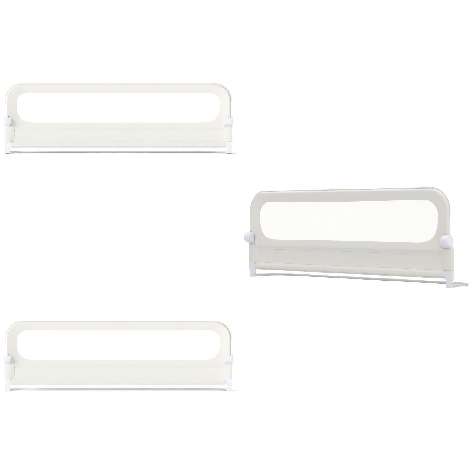 Costway Set van 2 Inklapbare Bedhekken 198 x 60 cm + Inklapbaar Bedhek met Afneembare Bekleding van Oxford-stof Wit