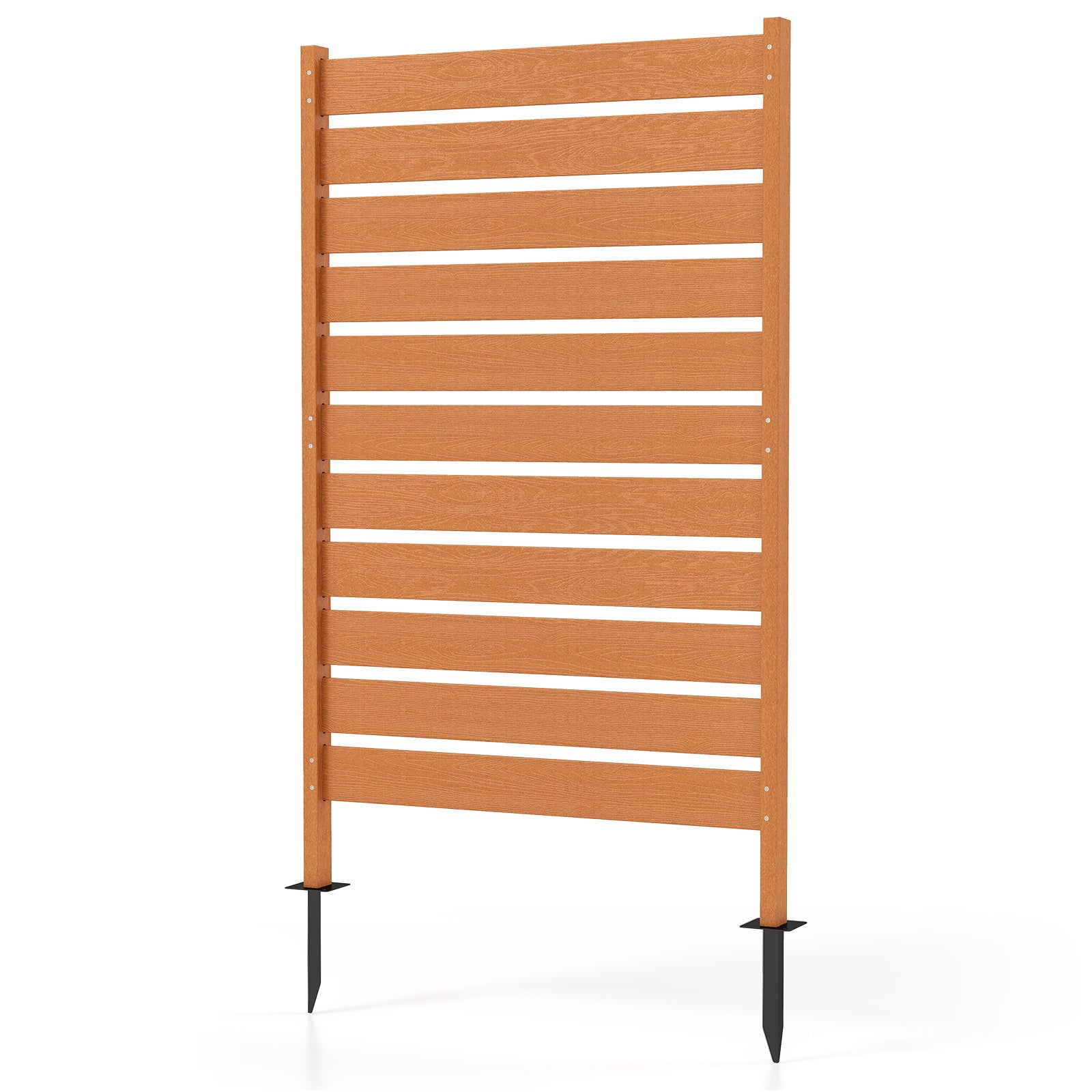 Costway Sichtschutzwand van HIPS 93 x 63,5 cm Weerbestendige Tuinwand in Houtlook Multifunctionele Zichtbescherming