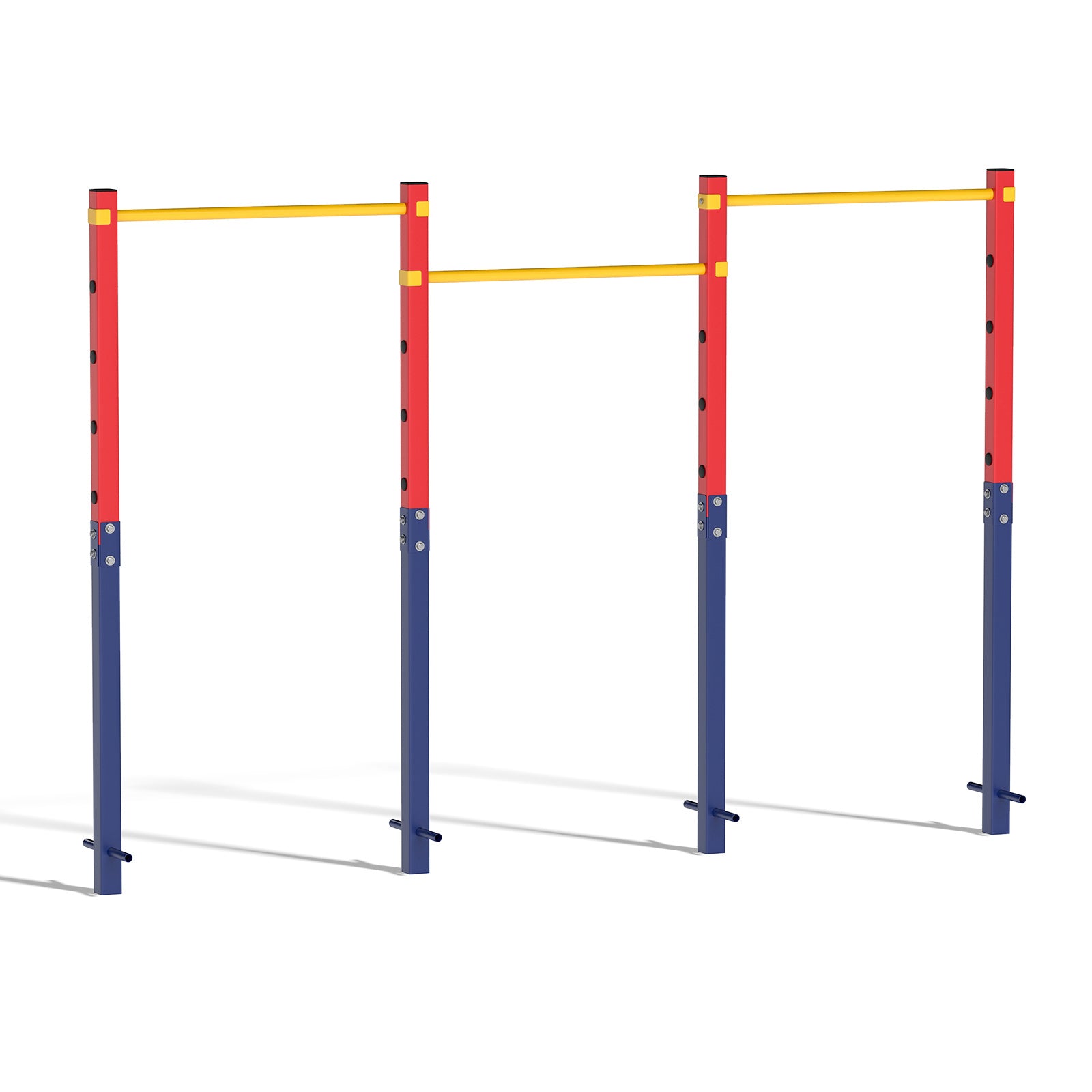 Costway Trekstang in Hoogte Verstelbare Rekstang 80-172 cm Dipstation van Verzinkt Staal tot 330 kg Rood