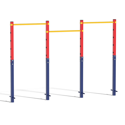 Costway Trekstang in Hoogte Verstelbare Rekstang 80-172 cm Dipstation van Verzinkt Staal tot 330 kg Rood