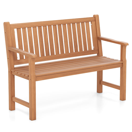 Costway Tuinbank van Dennenhout Tweezitsbank met Ergonomische Rugleuning en Armleuningen