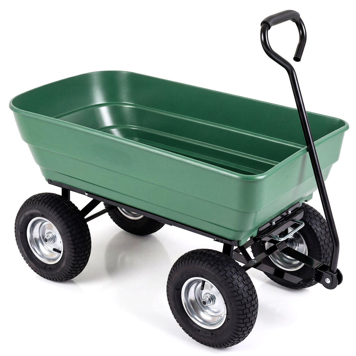 Costway Tuinwagen met Kantelfunctie tot 410 kg Verstelbare Handgreep en Schokdempende Luchtbanden