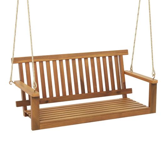 Costway Verandaschommel voor 2 Personen Hangbank Terrasschommel met 2 Touwen om op te Hangen Schommelbank voor Achtertuin Balkon Tuin