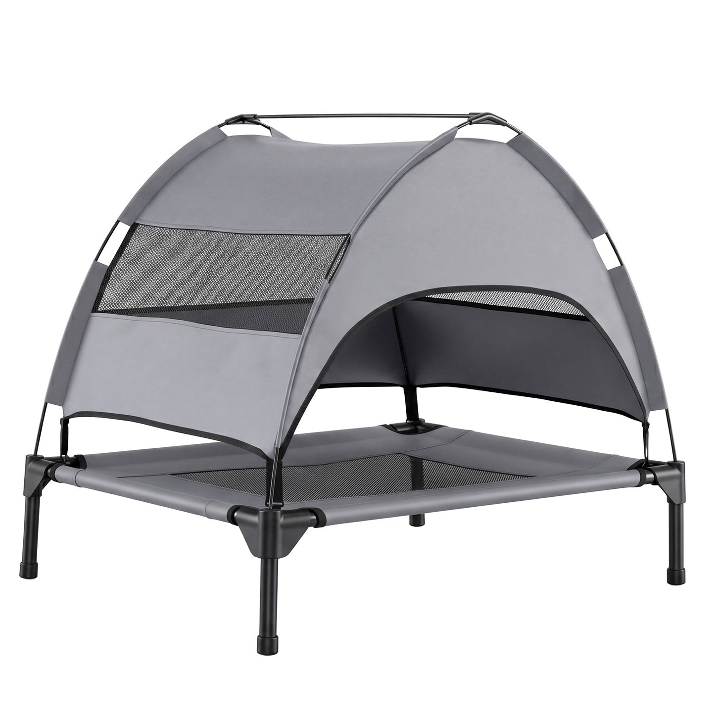 Costway Verhoogd Hondenbed met Afneembare Waterdichte Luifel Hondenkampbed voor Binnen en Buiten Draagvermogen 20 kg 79 x 63 x 70 cm