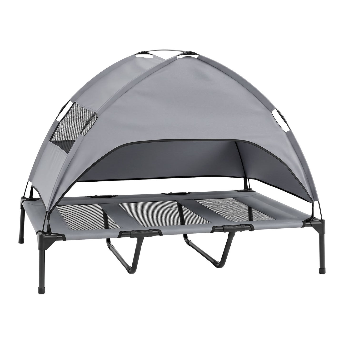 Costway Verhoogd Hondenbed met Afneembare Waterdichte Luifel Hondenkampbed voor Binnen en Buiten Draagvermogen 40 kg 123 x 91 x 95 cm