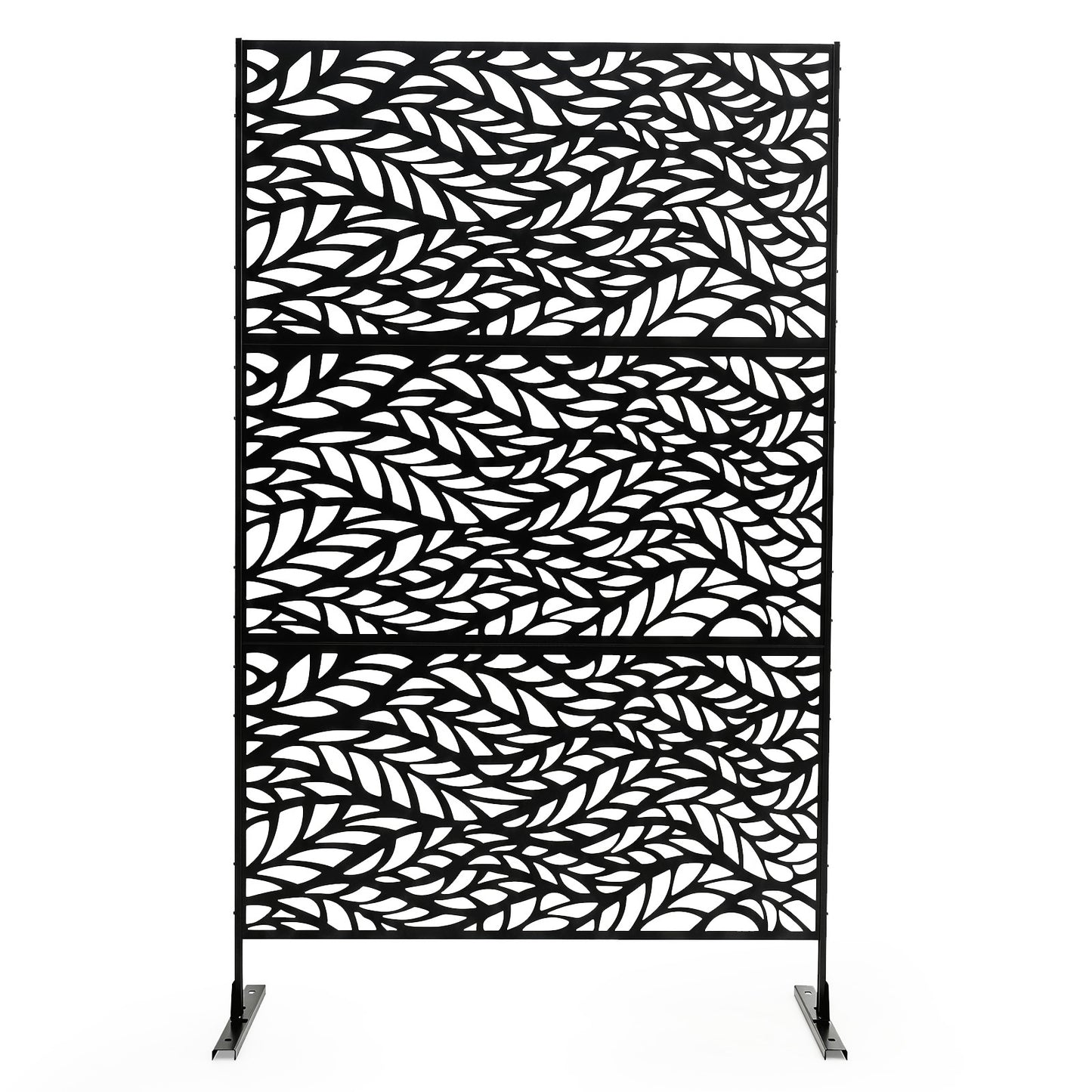 Costway Zichtscherm Tuin 122 x 198 cm Vrijstaande Roomdivider van Verzinkt Staal Paravent met Standaard Decoratieve