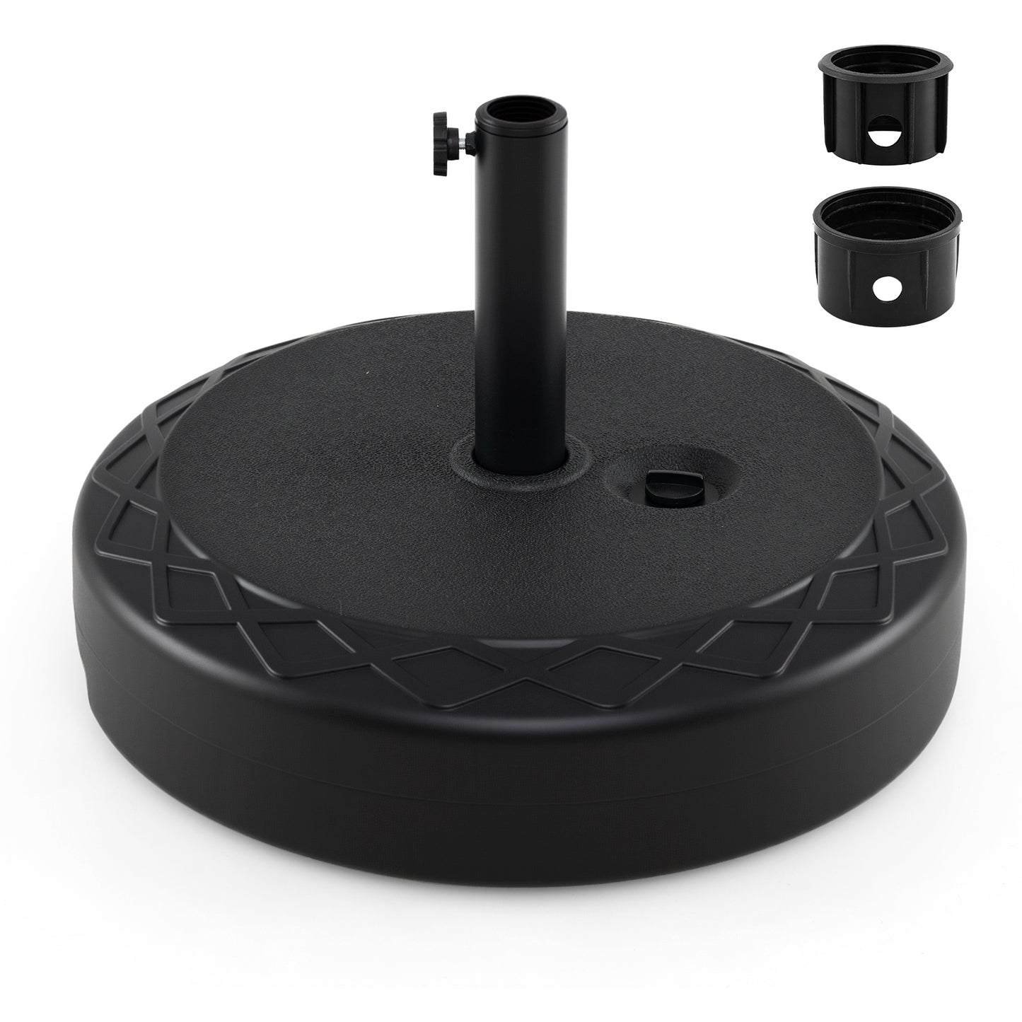 Costway Zonneschirmstandaard van HDPE Ronde Parasolvoet met Handvat Parasolstandaard voor Parasolsteel 39-49 mm