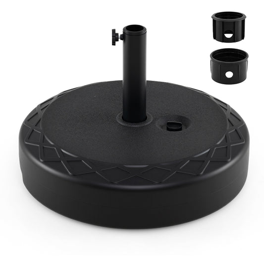 Costway Zonneschirmstandaard van HDPE Ronde Parasolvoet met Handvat Parasolstandaard voor Parasolsteel 39-49 mm