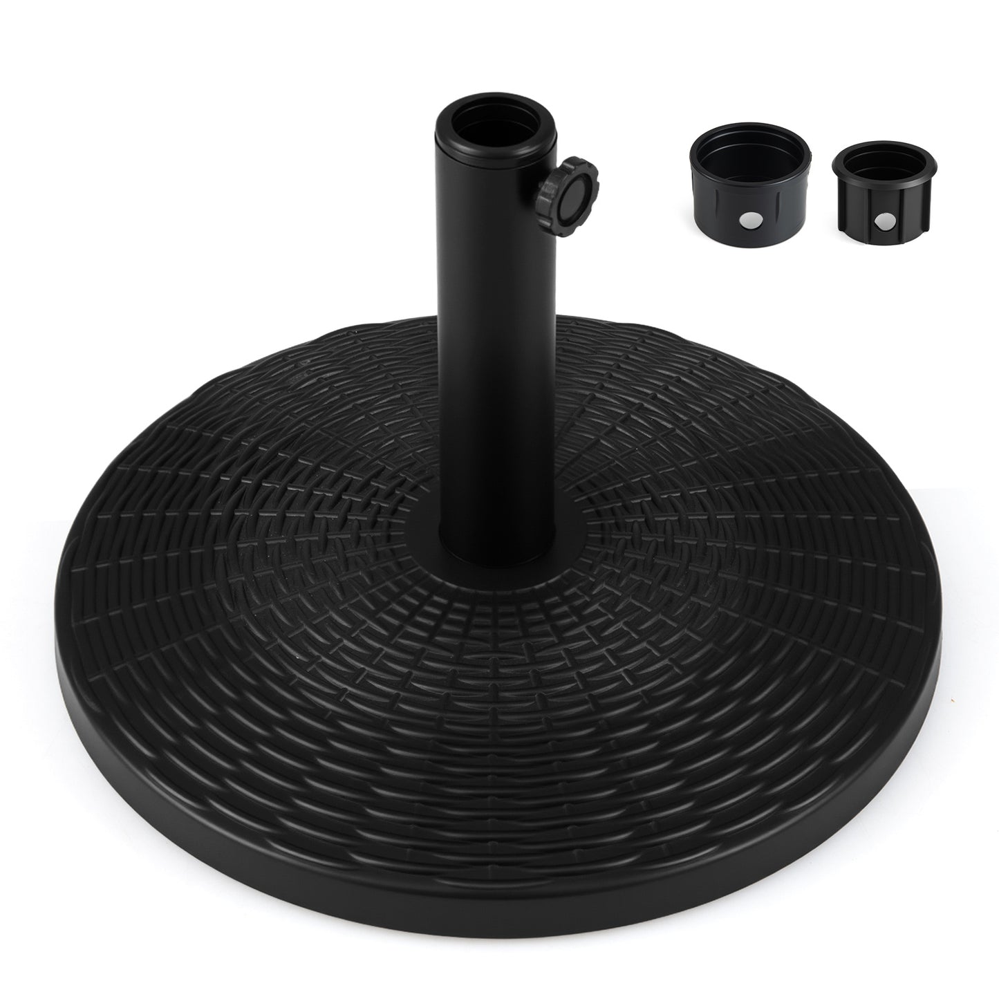Costway Zware Parasolvoet Parasolvoet van HDPE in Rotanlook voor Parasolstokken van 38/48 mm