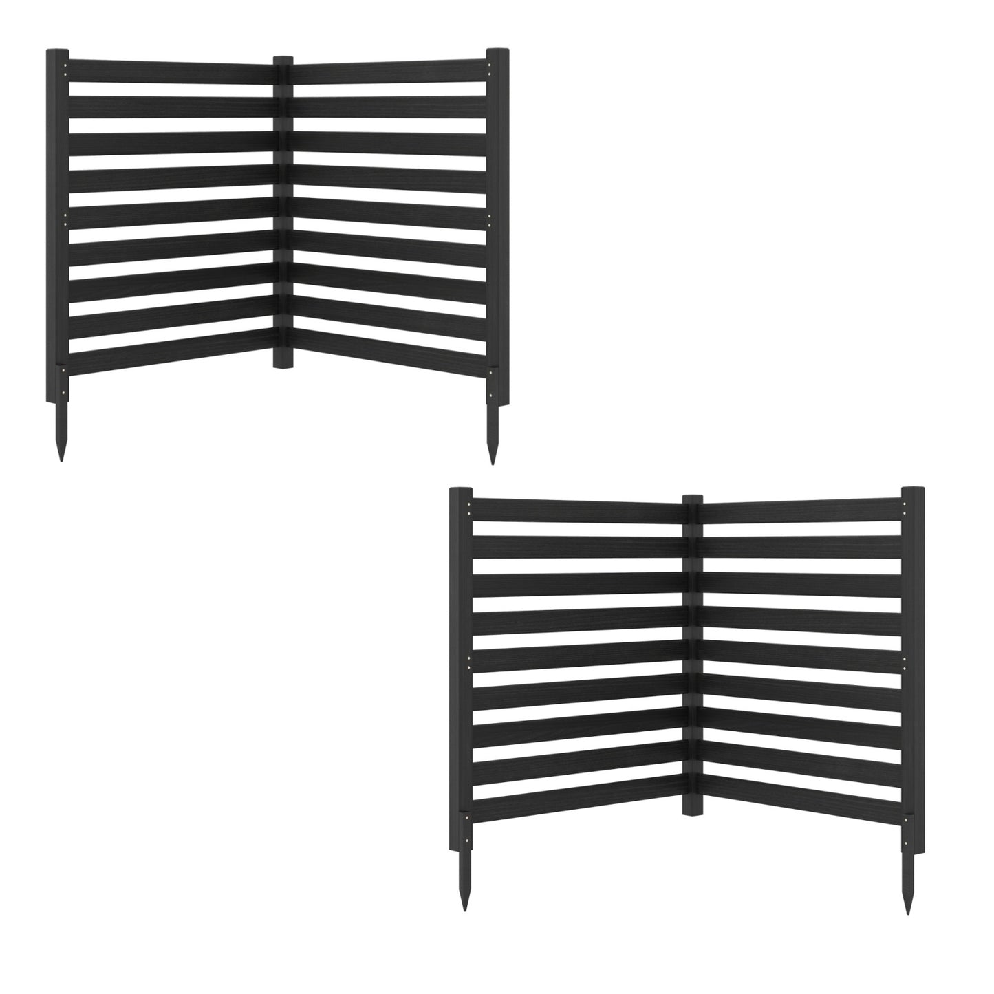 LIVSK 2-Delige Houten Schuttingset - Massief Cederhout - Flexibele Montage - Luchtdoorlatend Ontwerp - 98 x 107 cm -