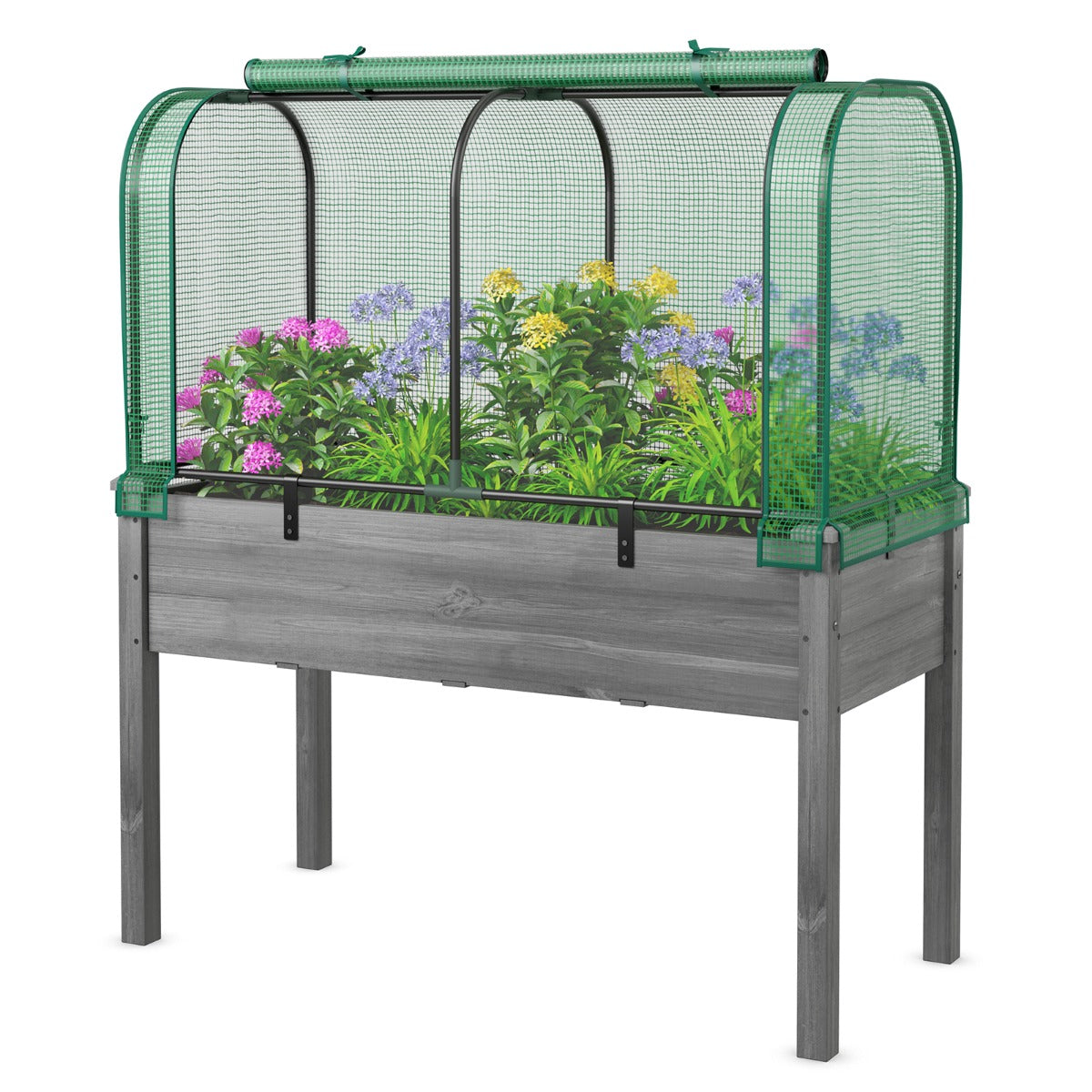 LIVSK 2-in-1 Minikas - Hoogwaardige PE-bescherming - Roestvrijstalen Frame - Grote Ritsdeur - 118 x 55 x 60 cm - Groen