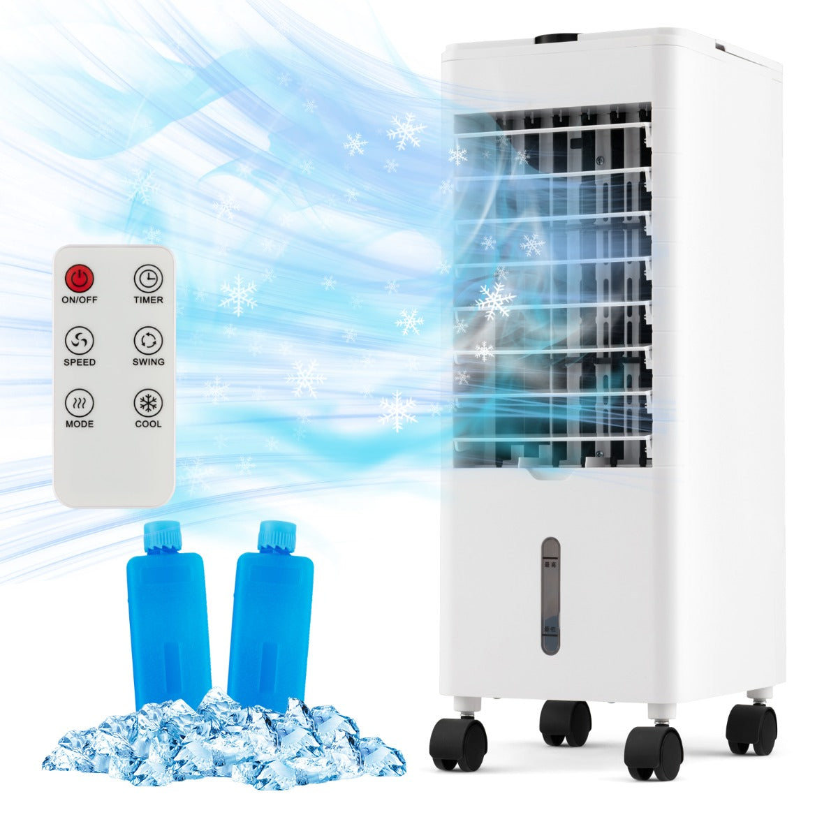 LIVSK 3-in-1 Verdampingsluchtkoeler - Draagbaar - 2,8L Watertank - Afstandsbediening - Geluidsarm - Wit