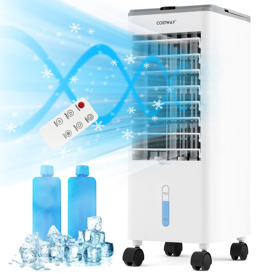 LIVSK 3-in-1 Verdampingsluchtkoeler - Draagbaar - 2,8L Watertank - Afstandsbediening - Stil - Wit