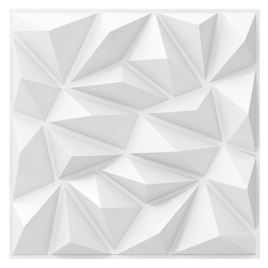 LIVSK 3D Wandpanelen - Diamant Patroon - Set van 40 Stuks - Eenvoudige Installatie - Waterbestendig - Wit