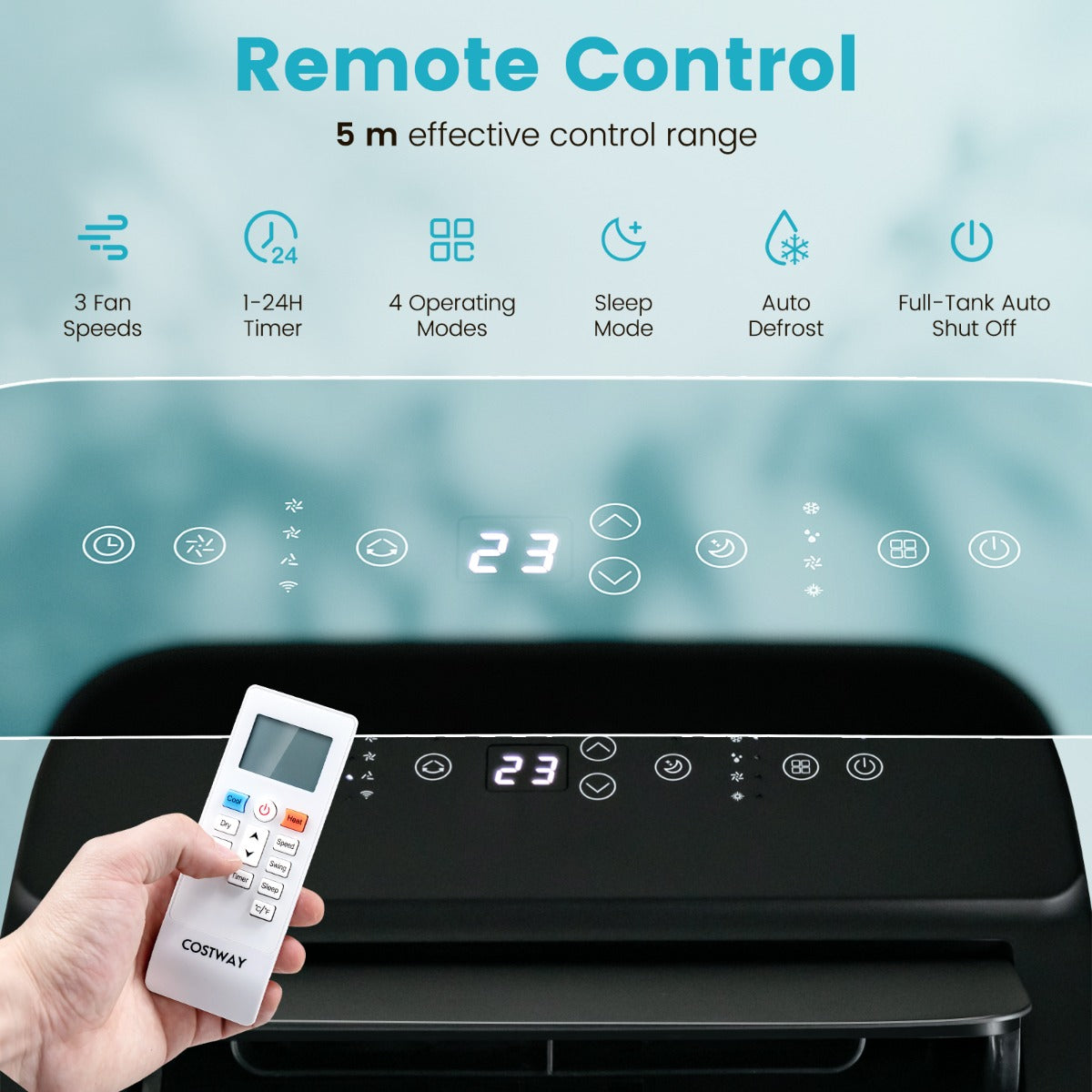 LIVSK 4-in-1 Mobiele Airconditioning - Koelen, Verwarmen, Ontvochtigen - Afstandsbediening & App - Tot 25 m² - Wit