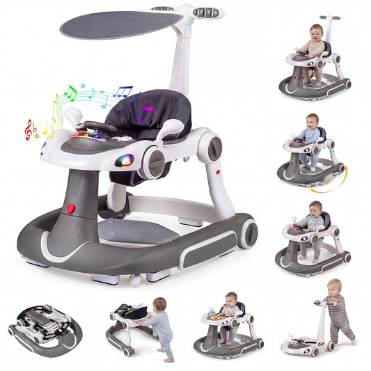 LIVSK 7-in-1 Babywalker - Verstelbare Hoogte - Veiligheidsfuncties - Interactief Speelplatform - Geschikt voor 6-18 maanden -