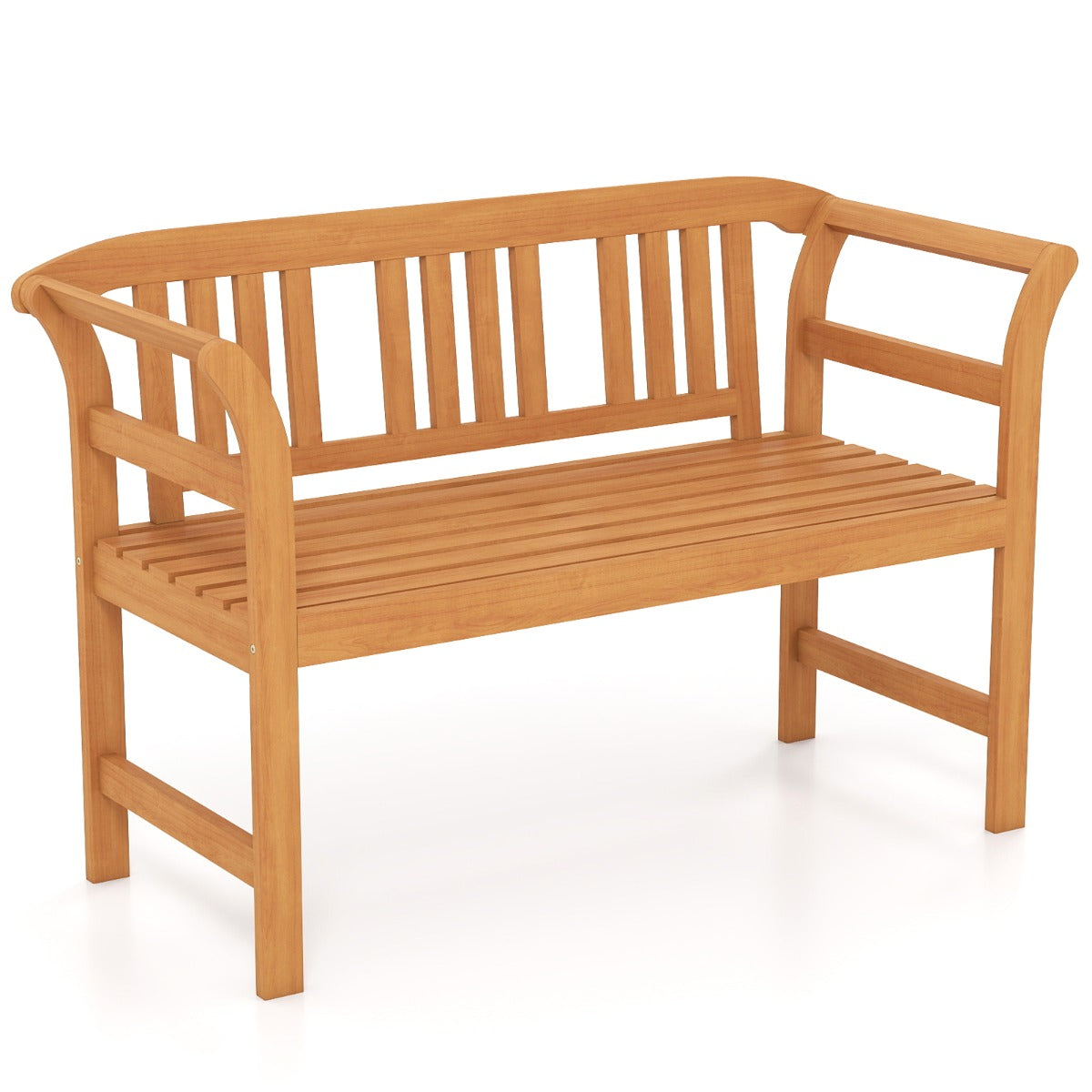 LIVSK Acaciahouten Tuinbank - Voor 2 Personen - Ergonomische Rugleuning - Stabiele Constructie - Naturel