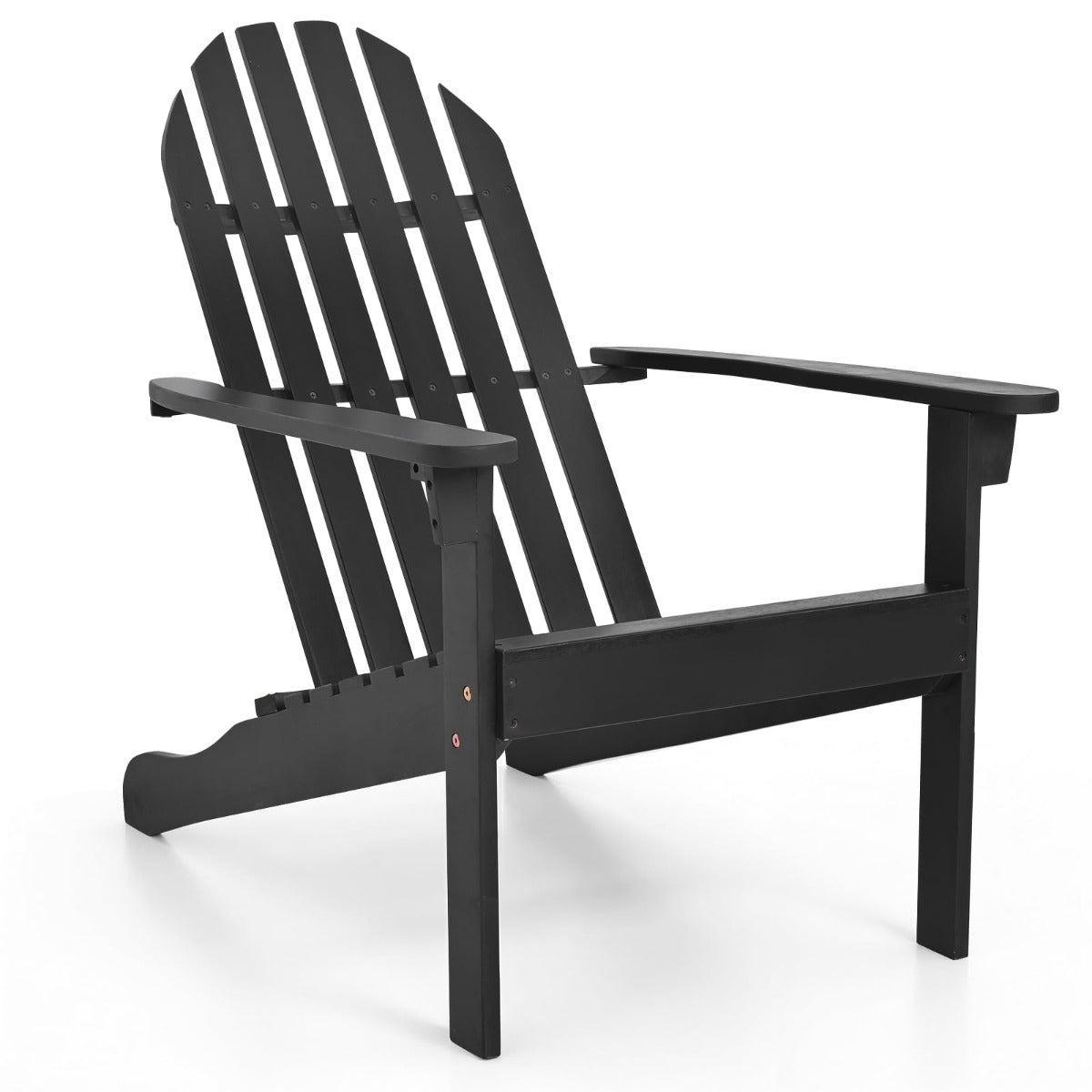 LIVSK Adirondack Stoel - Massief Acaciahout - Ergonomisch Ontwerp - Draagvermogen tot 180 kg - Voor Buiten - Naturel/Zwart