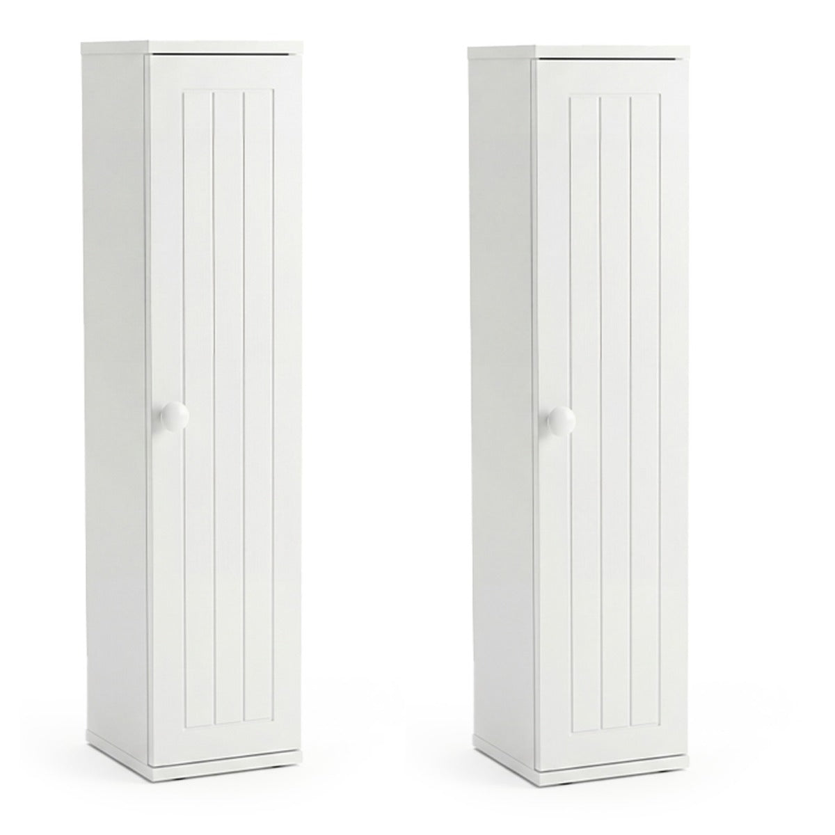 LIVSK Badkamerkast - Verstelbare Planken - Compact Ontwerp 16 x 17 x 69 cm - Veilig met Kantelbeveiligingen - Wit