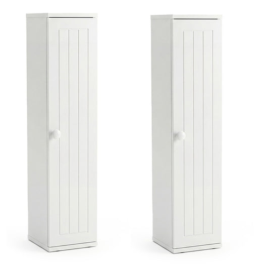 LIVSK Badkamerkast - Verstelbare Planken - Compact Ontwerp 16 x 17 x 69 cm - Veilig met Kantelbeveiligingen - Wit