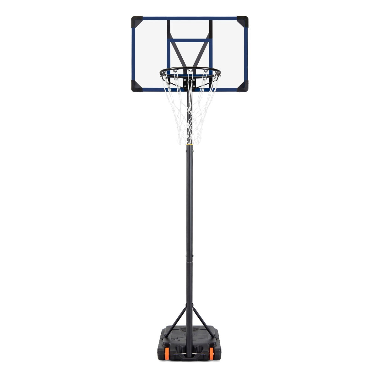 LIVSK Basketbalpaal - 6-traps Verstelbaar - Robuust Metaal - Vulbare Basis - Voor Binnen en Buiten - Blauw + Zwart