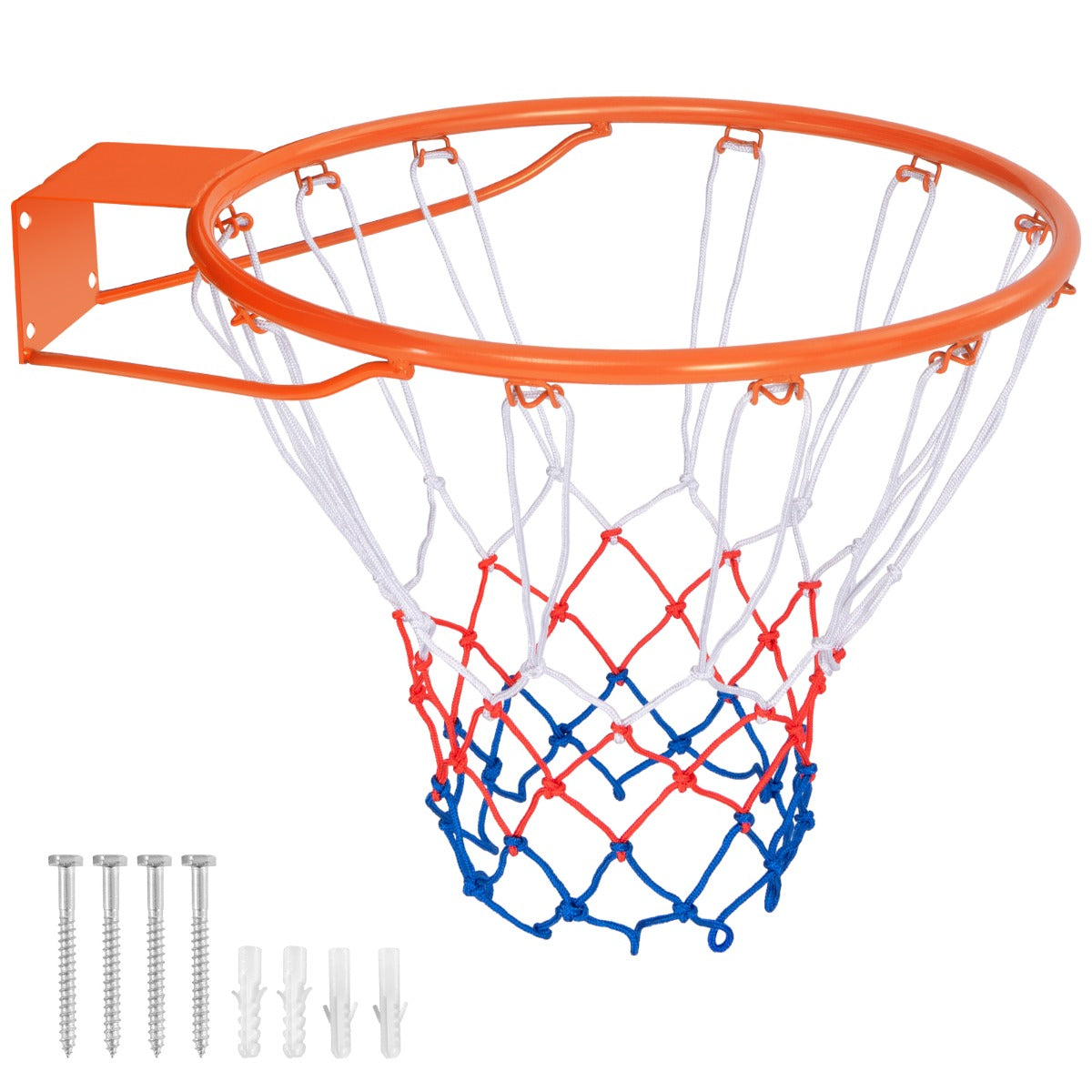 LIVSK Basketbalring voor Wandmontage - Robuust Metaal - Eenvoudige Installatie - Weerbestendig - Binnendiameter 38,5 cm - Oranje