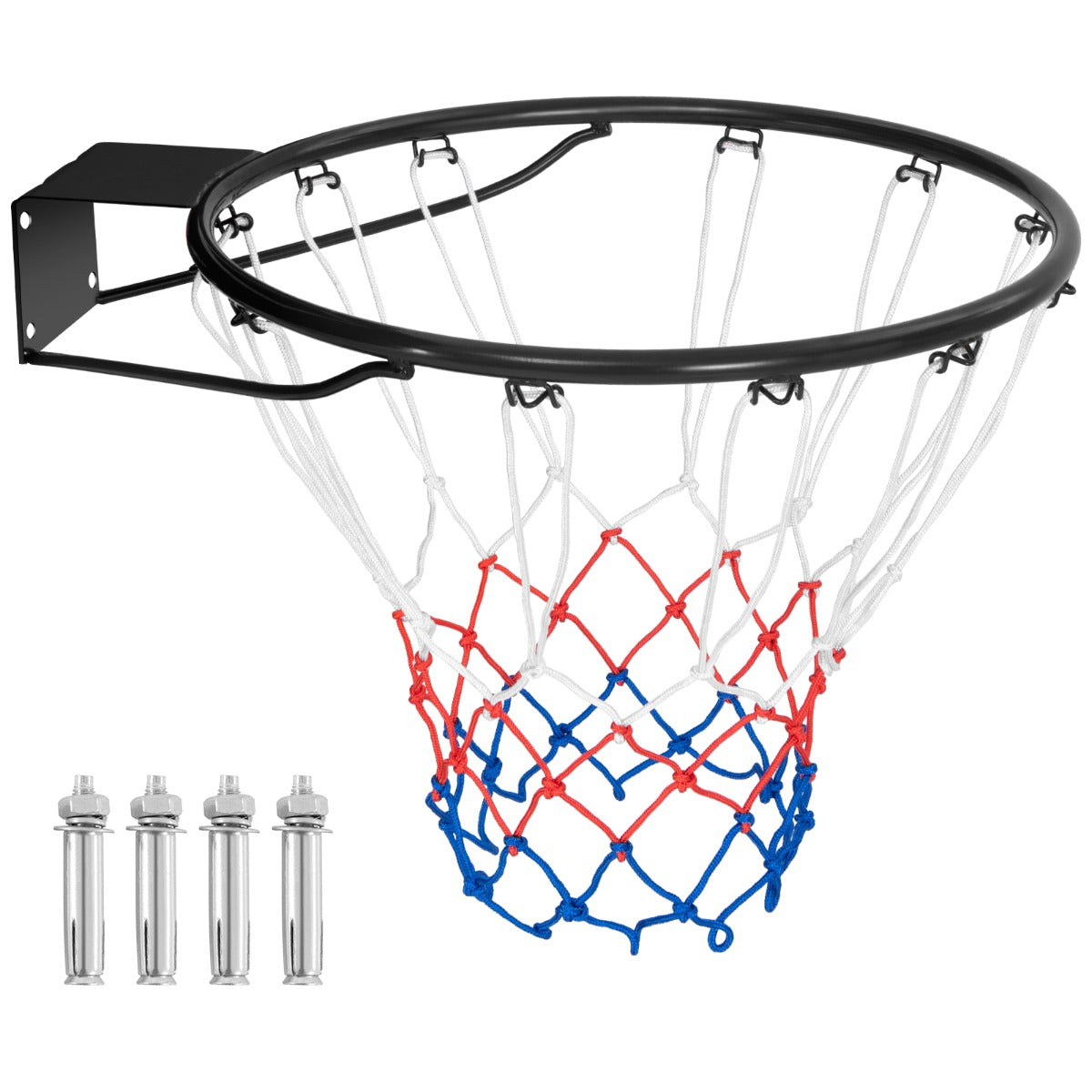 LIVSK Basketbalring voor Wandmontage - Robuust Metaal - Weerbestendig Net - Eenvoudige Installatie - 58 x 48 x 10 cm - Zwart