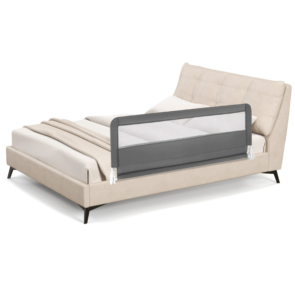 LIVSK Bedhekje 150 cm - Opvouwbaar Design - Ademend Netstof - Gereedschapsvrije Installatie - Geschikt voor Diverse Bedtypes -