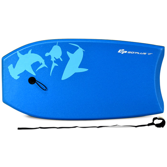 LIVSK Bodyboard - Duurzame EPS-kern - Slagvast XPE-dek - Glad HDPE-bodem - Met Veiligheidslijn - 83 x 47 x 5,5 cm - Blauw