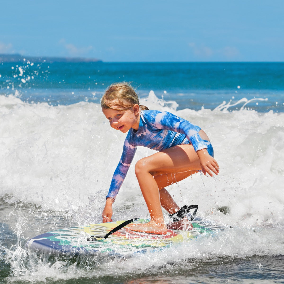 LIVSK Bodyboard - Halvemaanvormige Staart - Schokbestendig XPE-Dek - Inclusief Verstelbare Polsband - 94/104 cm - Multi kleur