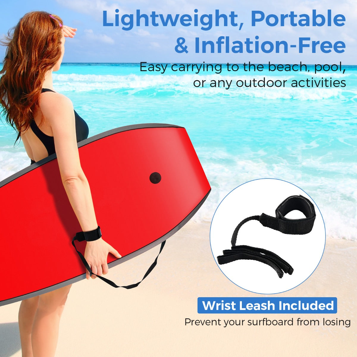 LIVSK Bodyboard - Halvemaanvormige Staart - XPE Dek - Inclusief Polsband - Lichtgewicht en Geschikt voor Alle Niveaus - Kleur