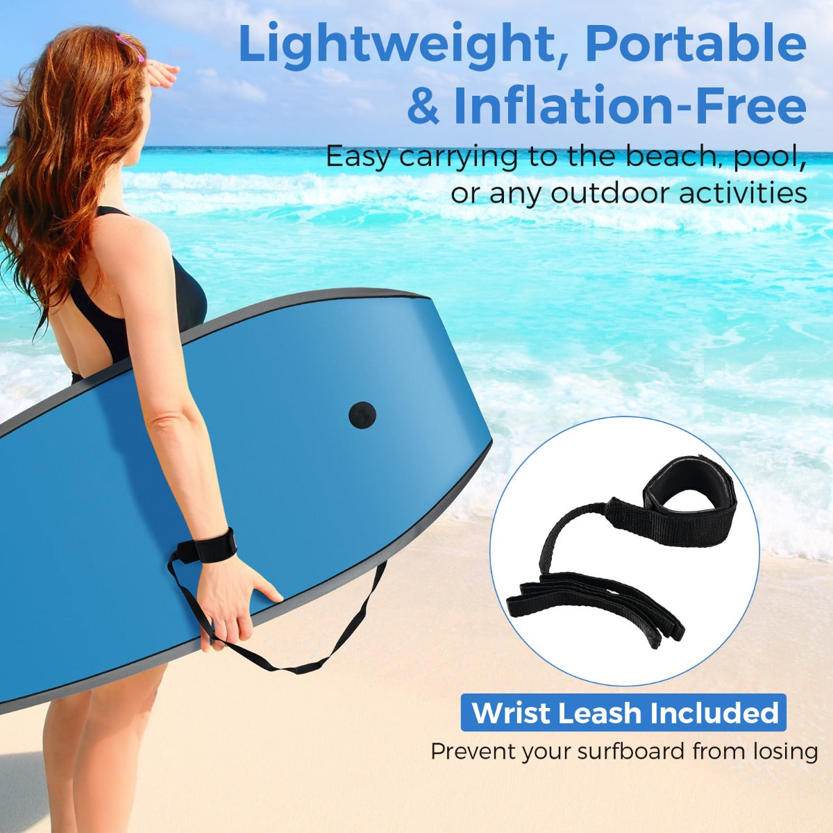 LIVSK Bodyboard - Halvemaanvormige Staart - XPE Dek - Inclusief Verstelbare Polsband - Geschikt voor 12+ Jaar - 94/104 cm
