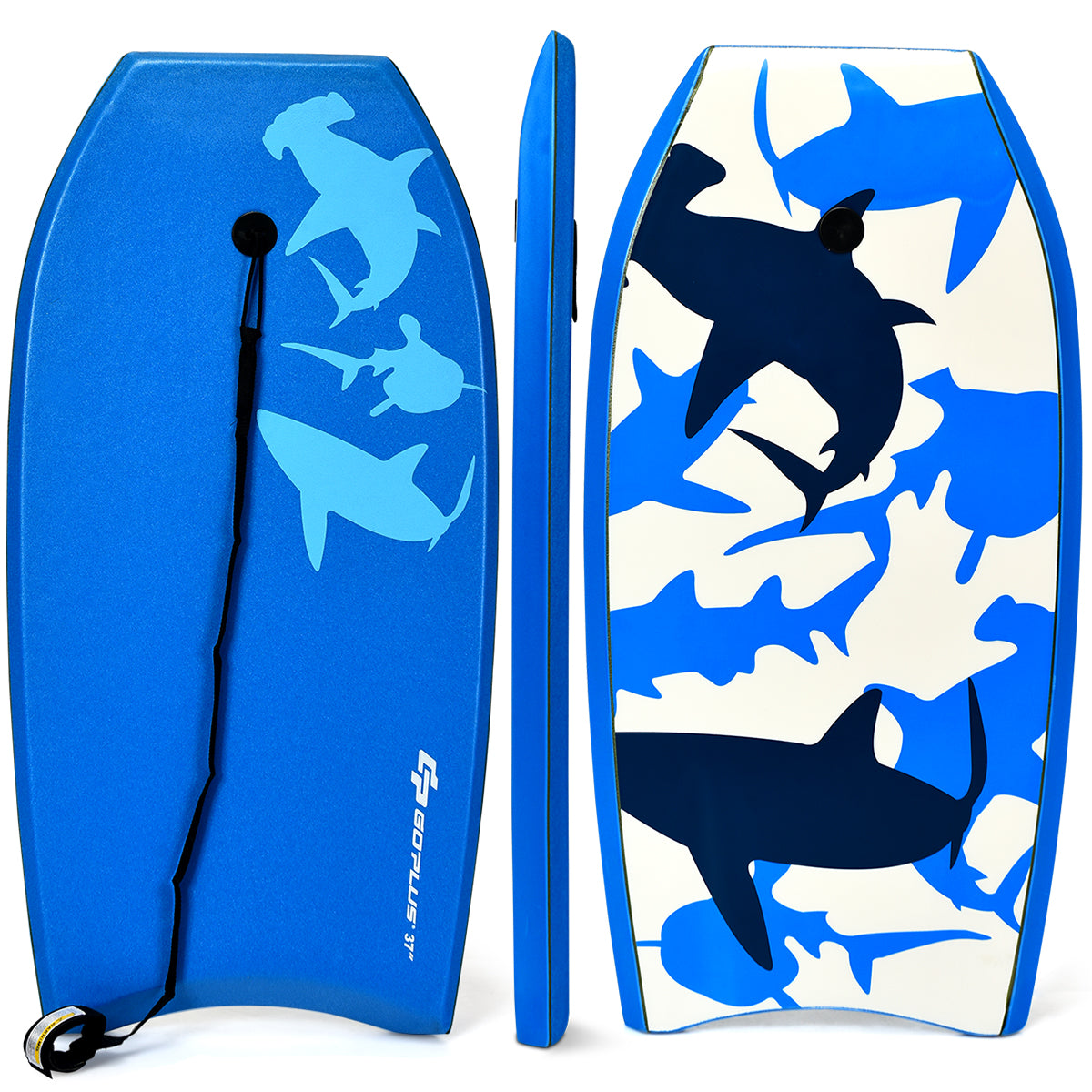 LIVSK Bodyboard - Lichtgewicht en Duurzaam - Sterk Drijfvermogen - Veiligheid Trekkoord - Voor Kinderen - Blauw 104 x 52 x 6 cm