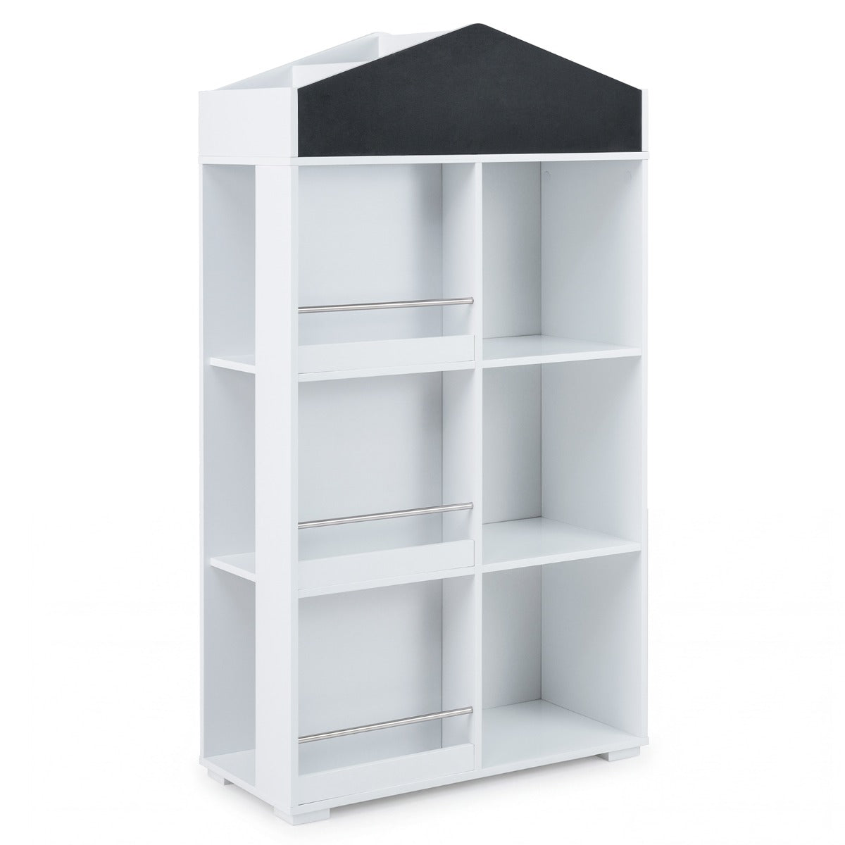 LIVSK Boekenkast in Huisvorm - 3 Planken - Ingebouwd Krijtbord - Veilig en Toegankelijk - Wit