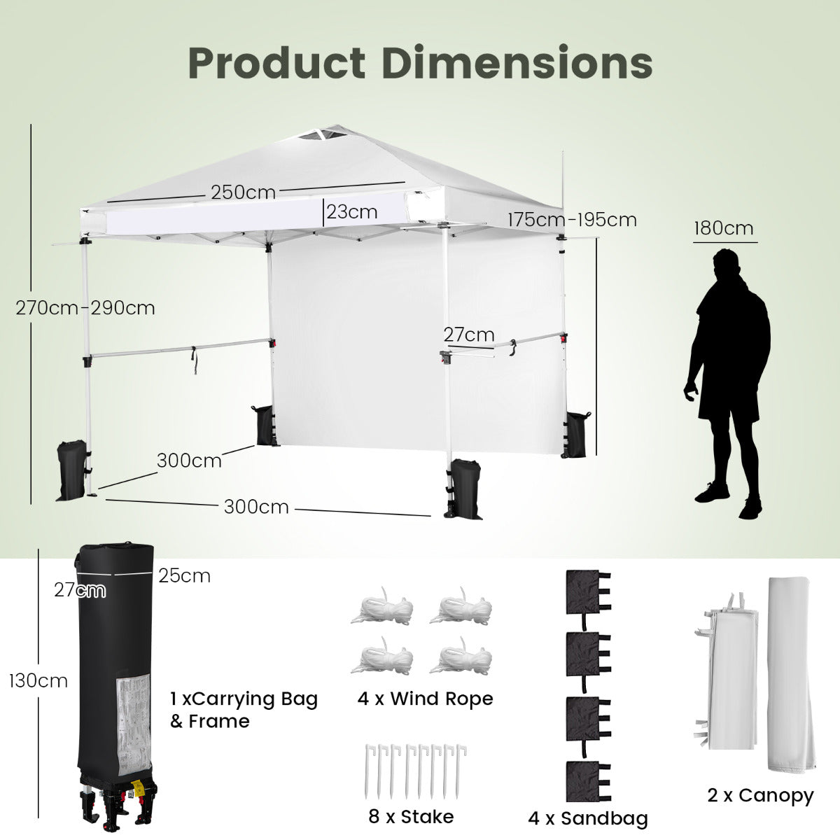 LIVSK Commerciële Paviljoen - Pop-up Design - Waterdicht Oxford - Inclusief Draagtas en Windbestendige Touwen - Wit