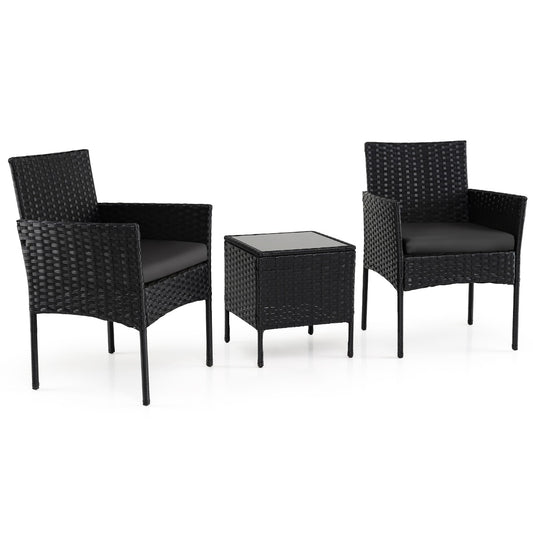 LIVSK Complete Tuinset - Handgemaakt Rotan - Ergonomisch Comfort - Wasbare Kussens - Metaal en Glas - Grijs