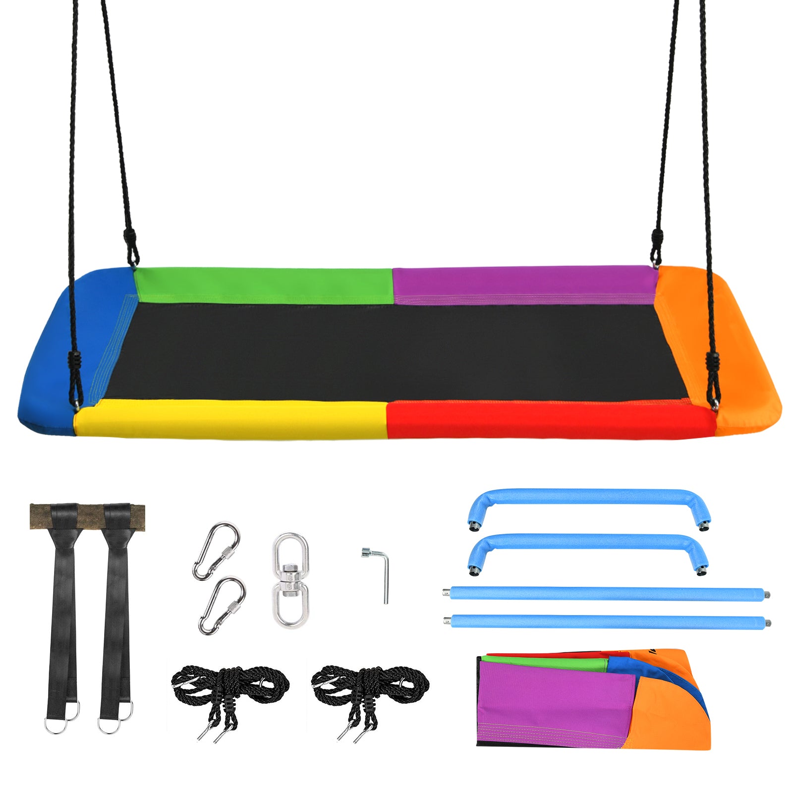 LIVSK Verstelbare Boomschommel - Weerbestendig - Duurzaam - Veilig voor Binnen & Buiten - Tot 150 kg - Kleurrijk