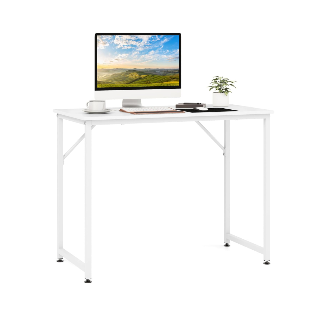 LIVSK Bureau met Metalen Frame - Ruim Bureaublad - Combineerbaar - Eenvoudig te Monteren - 100 x 50 x 77 cm - Zwart