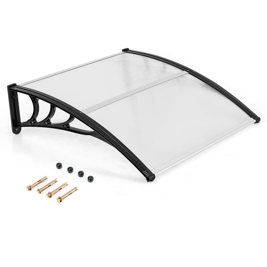 LIVSK Luifel voor Voordeur - Weerbestendig met UV-bescherming - Eenvoudige installatie - 102 x 99 x 28 cm - Zilver