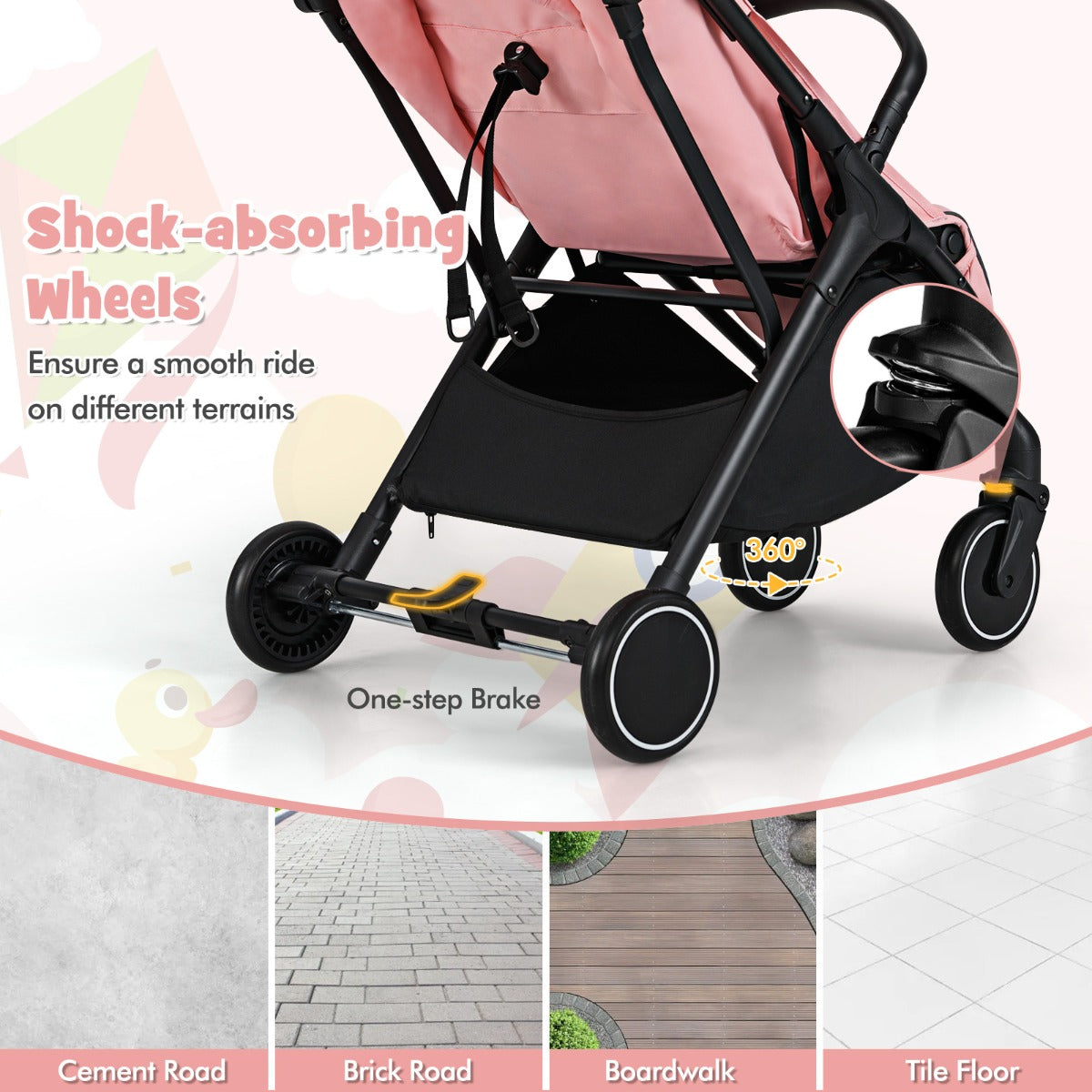 LIVSK Lichtgewicht Kinderwagen - Inklapbaar met Zwaartekracht Systeem - Verstelbare Rugleuning - 15 kg - Zwart