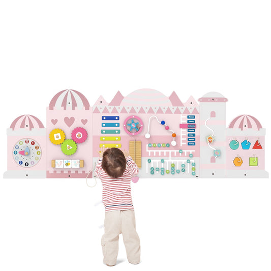 Livsk costway 11 in 1 montessori houten activiteitenwand voor peuters