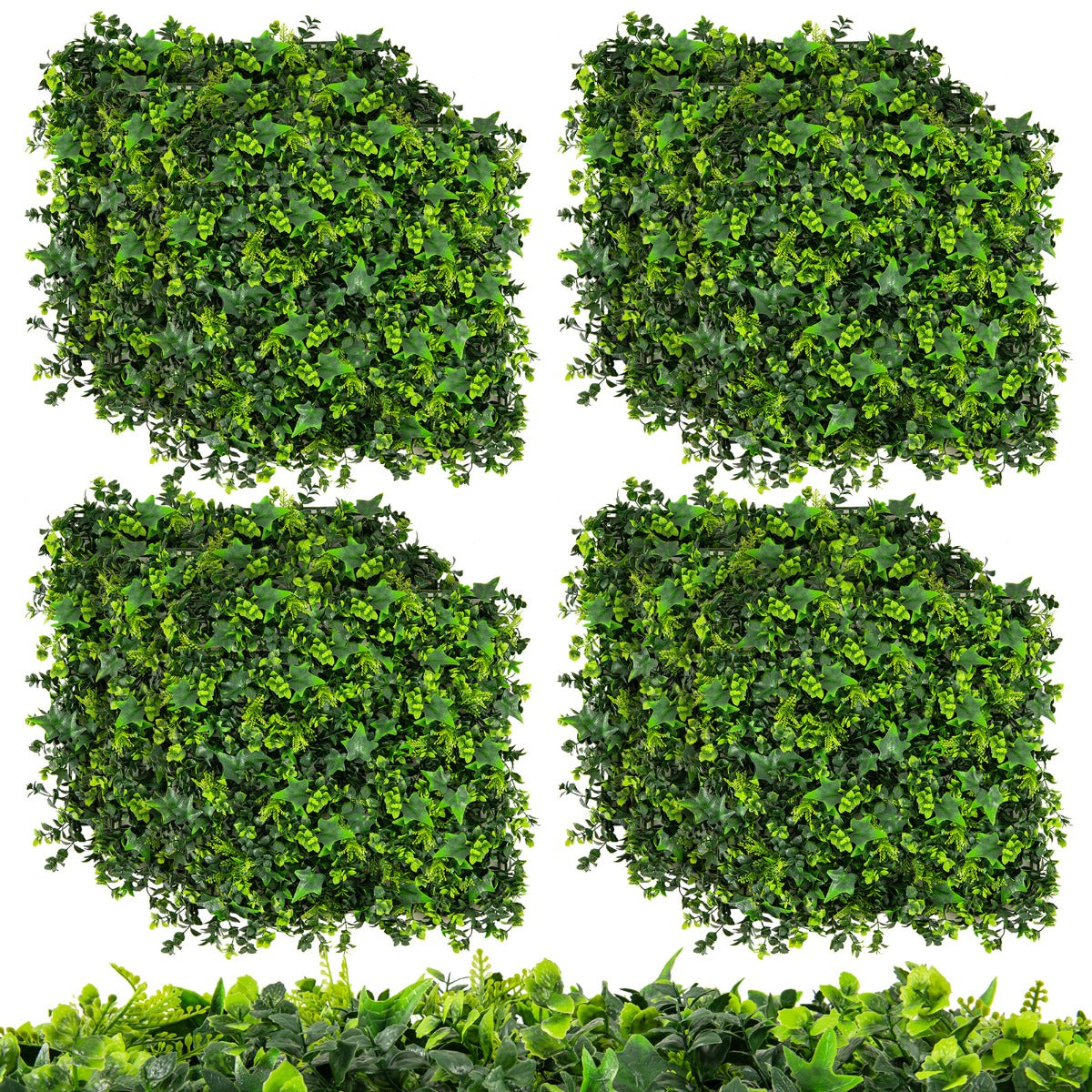 Livsk costway 12 kunstgras wandpanelen 50 x 50 cm kunst gebladerte panelen muur achtergrond binnen en buiten nep groene planten 1 1