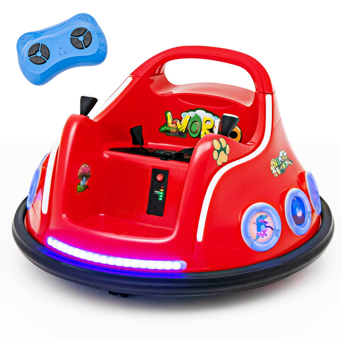 LIVSK Elektrische Kinderautoscooter - 360 Graden Rotatie - Veiligheidsgordel - Knipperende Lichten - Voor 3-8 Jaar - Rood
