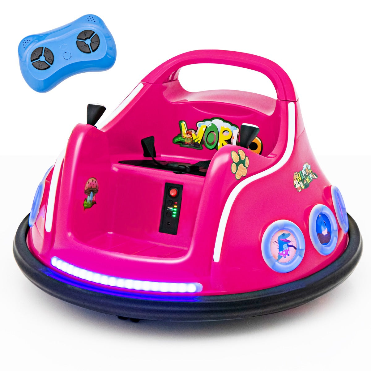 LIVSK Elektrische Autoscooter - 360 Graden Rotatie - Veiligheidsgordel - Knipperende Lichten - Voor Kinderen 3-8 jaar - Roze