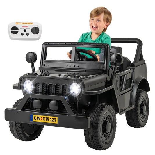 LIVSK Elektrische Kindertruck - Afstandsbediening - 12V Batterij - LED Koplampen - Geschikt voor Kinderen - Zwart