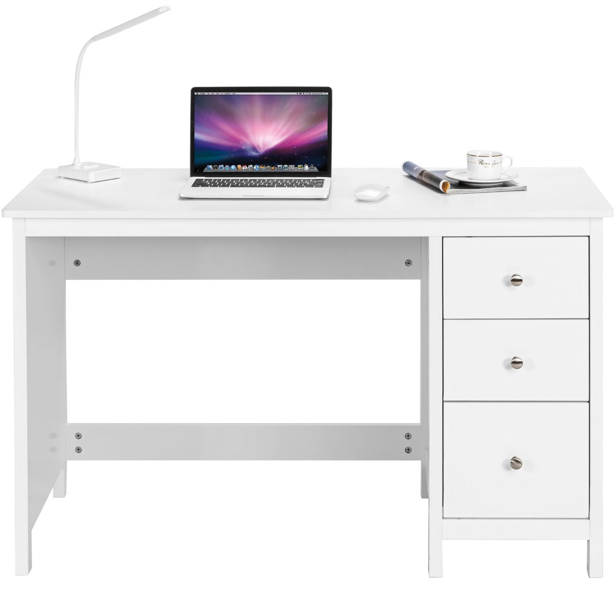 LIVSK Multifunctionele Werktafel - Ruim Werkblad - 3 Opberglades - Duurzaam MDF - Veiligheidsvoorzieningen - 120 x 50 x 75 cm -