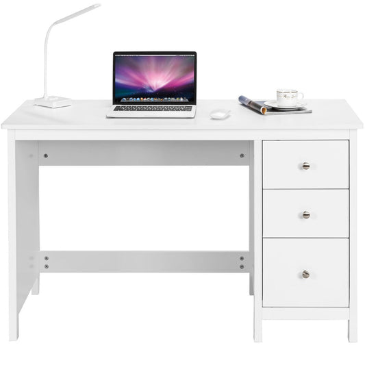LIVSK Multifunctionele Werktafel - Ruim Werkblad - 3 Opberglades - Duurzaam MDF - Veiligheidsvoorzieningen - 120 x 50 x 75 cm -
