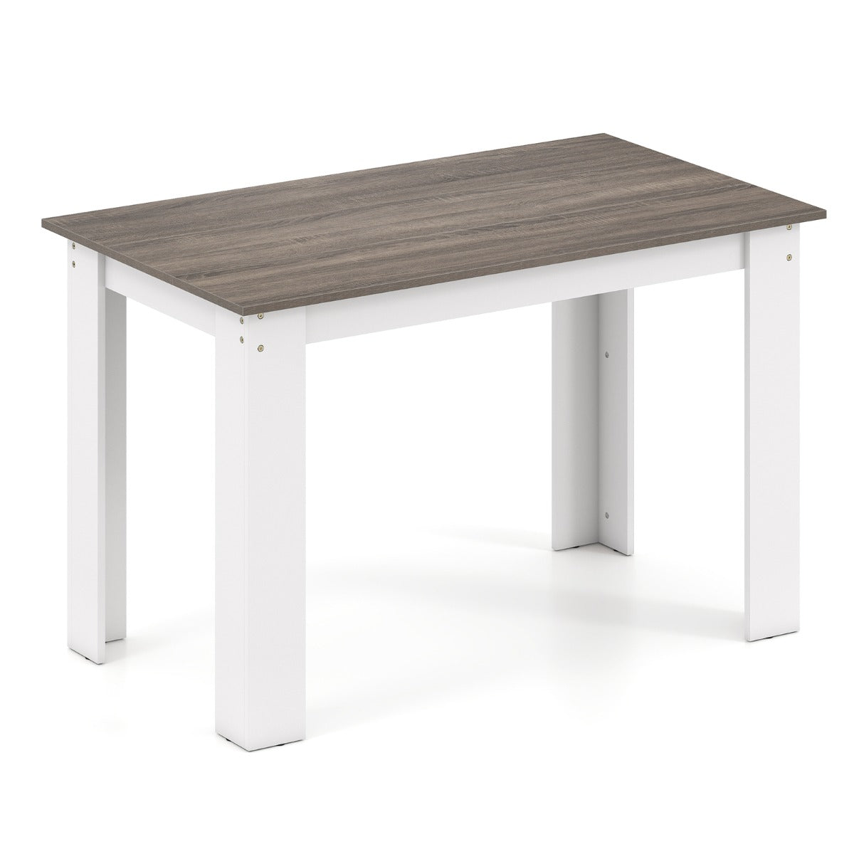 LIVSK Eettafel voor 4-6 Personen - Robuust Hout met L-vormige Poten - Waterdicht en Krasbestendig - 120 x 70 cm - Wit