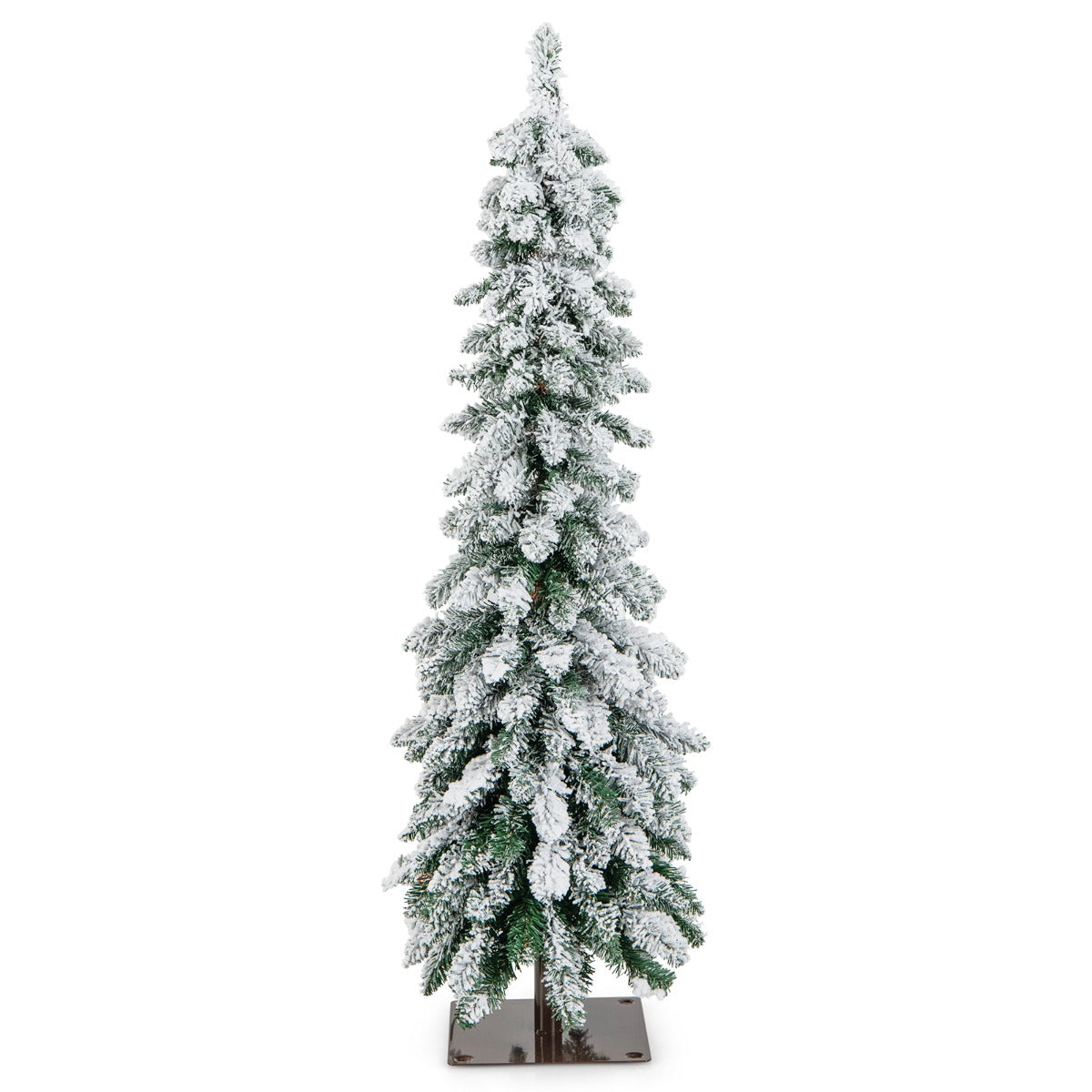 LIVSK Kunstkerstboom 120 cm - 225 Takpunten - 100 LED Verlichting - 11 Lichtmodi - Stabiele Standaard - Groen en Wit